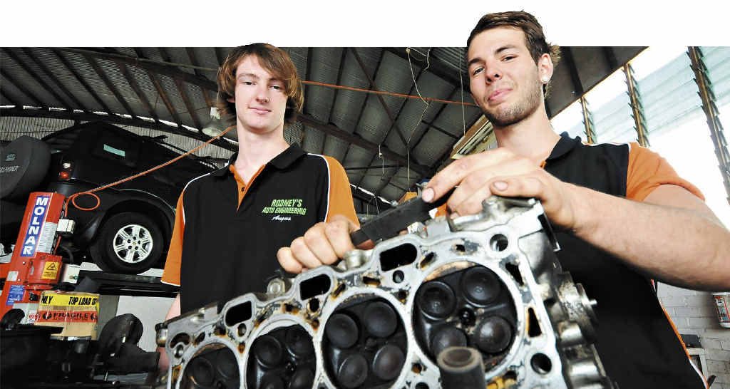 THE BEST: Angus Munro and Zane Ranking, award-winning apprentices at Rodney’s Auto Engineering. THE BEST: Angus Munro and Zane Ranking, award-winning apprentices at Rodney’s Auto Engineering.